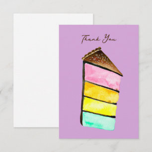 Rainbow Cake vattencolor söt Anteckningskort