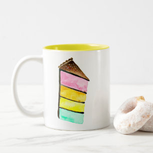 Rainbow Cake vattencolor söt Två-Tonad Mugg