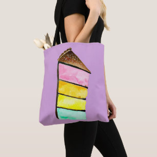 Rainbow Cake vattencolor söt Tygkasse