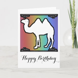 Rainbow Camel Birthday Card Kort