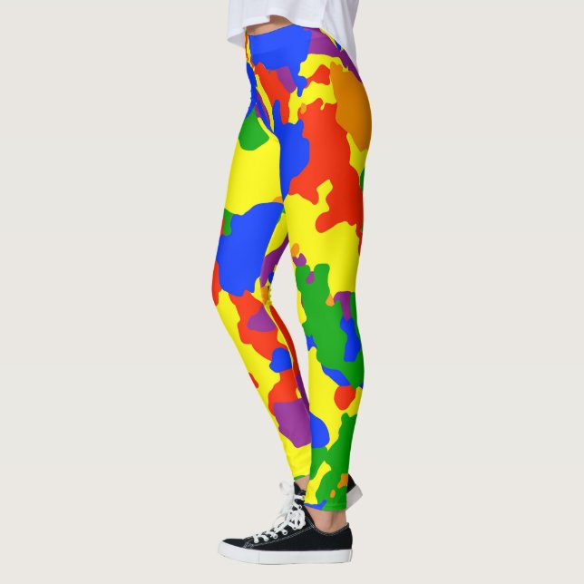 Rainbow Camouflage Camo Leggings (Vänster)