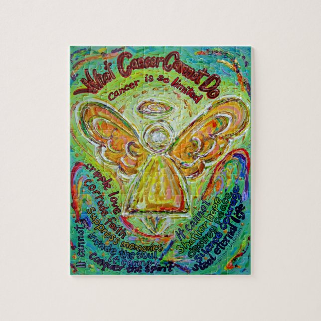 Rainbow Cancer Angel Art Painting Puzzle Pussel (Vertikal)