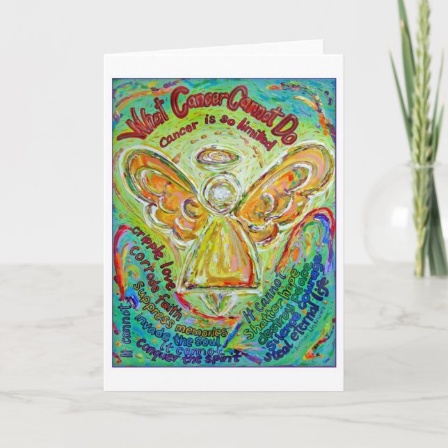 Rainbow Cancer Angel Card Kort (Framsida)