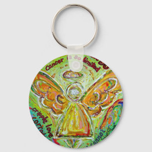 Rainbow Cancer Angel Painting Keychain Pendant Nyckelring