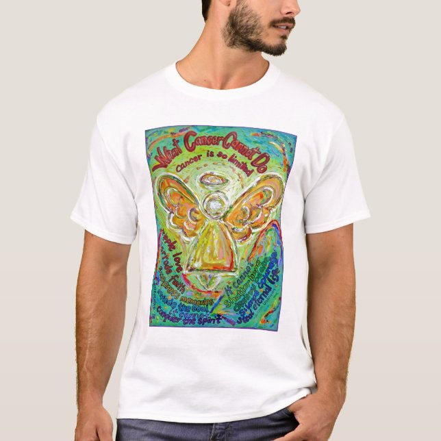 Rainbow Cancer Angel T-shirt (Framsida)