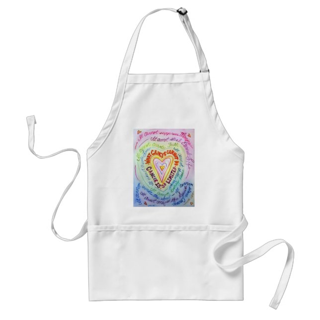 Rainbow Cancer Heart Apron Förkläde (Framsidan)
