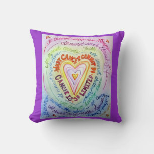 Rainbow Cancer Heart Decorative Dekorativ kudde