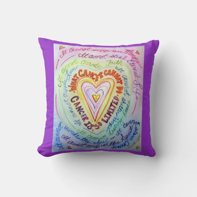 Rainbow Cancer Heart Decorative Dekorativ kudde (Framsida)