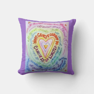 Rainbow Cancer Heart Decorative Dekorativ kudde