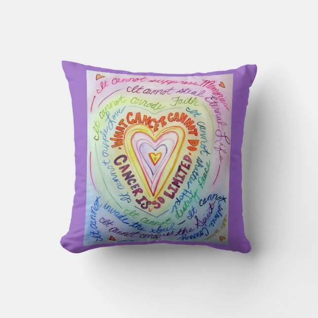 Rainbow Cancer Heart Decorative Dekorativ kudde (Framsida)