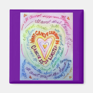 Rainbow Cancer Heart Magnet