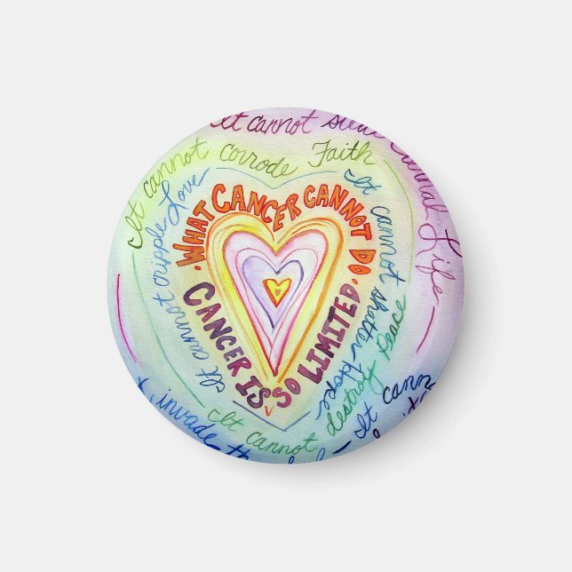 Rainbow Cancer Heart Magnet (Framsidan)