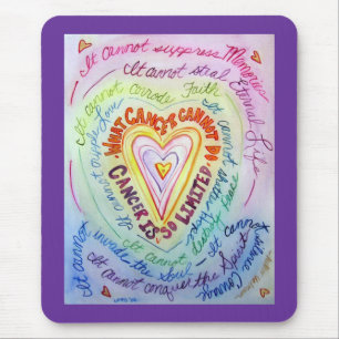 Rainbow Cancer Heart Mousepad Musmatta