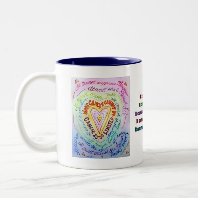 Rainbow Cancer Heart Mugg (Vänster)