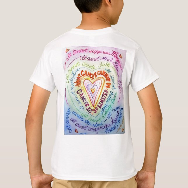 Rainbow Cancer Heart T-shirt (Baksida)