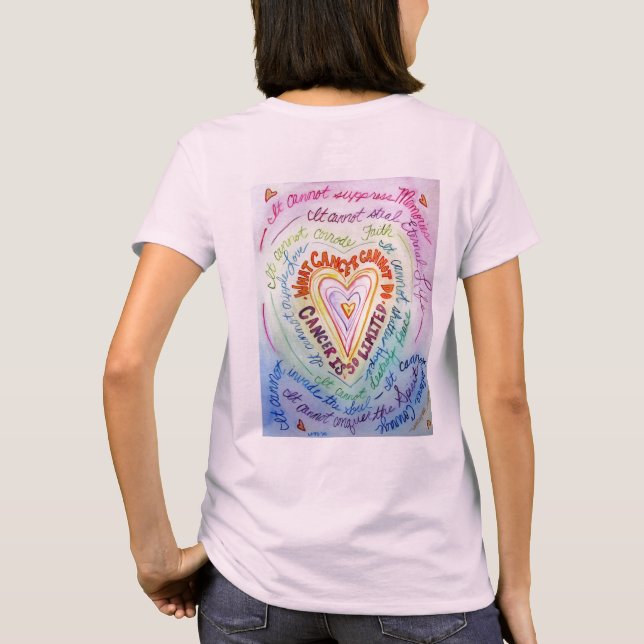 Rainbow Cancer Heart T-shirt (Baksida)