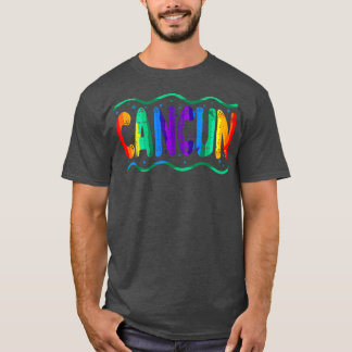 Rainbow Cancun Meico Typography Ocean Vågar T Shirt