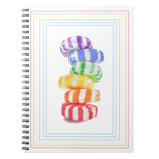 RAINBOW CANDY 6.5x8.75 bärbar dator Anteckningsbok (Framsidan)