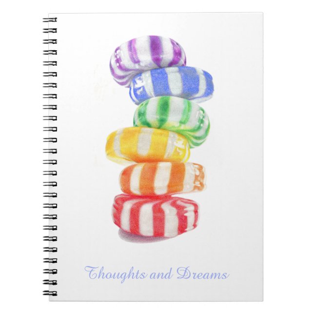 RAINBOW CANDY 6,5x8,75 Spiralhäfte + Text Anteckningsbok (Framsidan)
