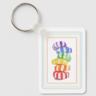 RAINBOW CANDY Aluminium Rectangchain Nyckelring