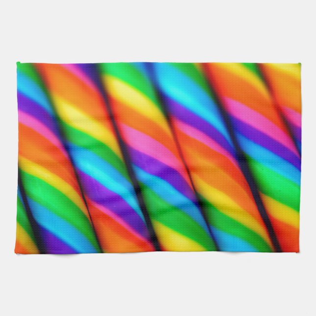 Rainbow Candy cane Kökshandduk (Horisontell)