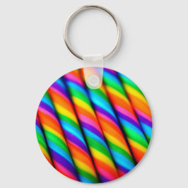 Rainbow Candy cane Nyckelring