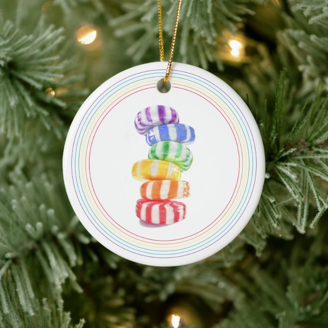 RAINBOW CANDY Ceramic Circle Ornament (Träd)