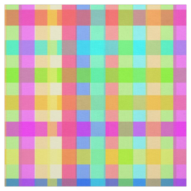 Rainbow Candy Colorful Gingham Tyg (Provkarta)