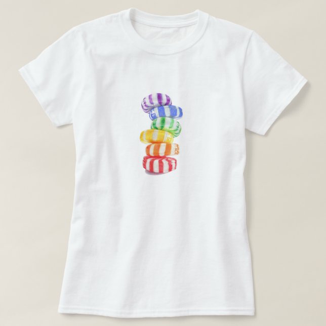 RAINBOW CANDY Dam Basic T T-shirt (Design framsida)