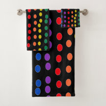 Rainbow Candy Dots on Black