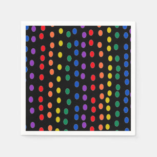 Rainbow Candy Dots on Black Pappersservett