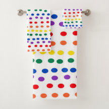 Rainbow Candy Dots on White