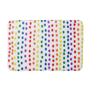 Rainbow Candy Dots on White Badrumsmatta