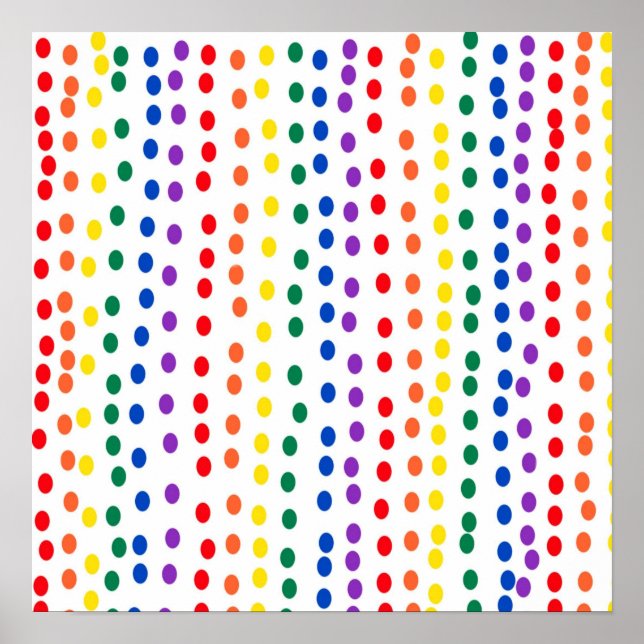 Rainbow Candy Dots on White Poster (Framsidan)