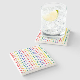 Rainbow Candy Dots on White Stenunderlägg
