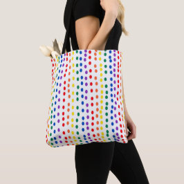 Rainbow Candy Dots on White Tygkasse