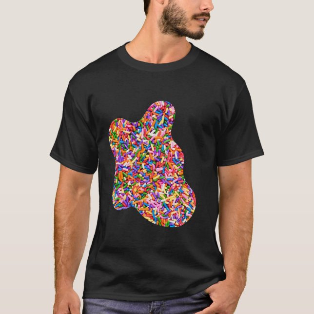 Rainbow Candy Rosa Lila Gult Blue Sprinkles Lo T Shirt (Framsida)