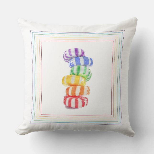 RAINBOW CANDY Square Dekorativ kudde (Framsida)