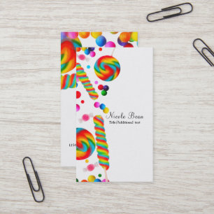 Rainbow Candy Sweet Shop Boutique Anpassad Visitkort