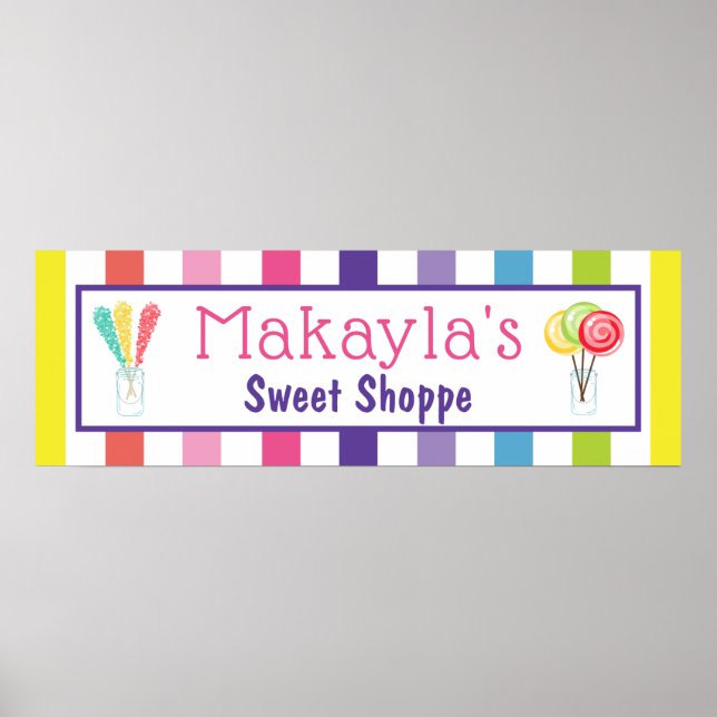 Rainbow Candy Sweet Shoppe - eget namn Poster (Framsidan)