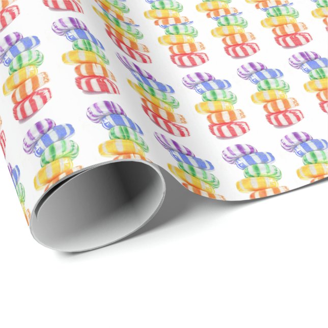 RAINBOW CANDY Wrapping Papper Presentpapper (Rullad Hörn)