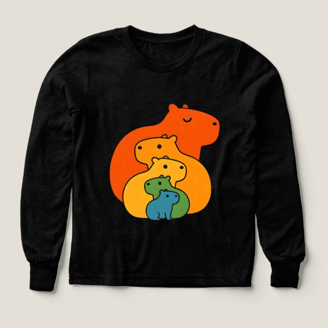 Rainbow capybaras t shirt (Design framsida)