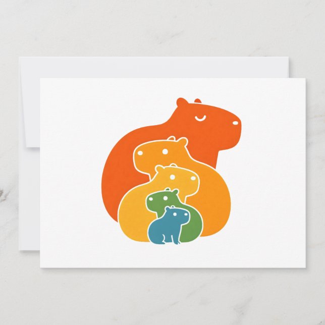 Rainbow capybaras tack kort (Framsida)