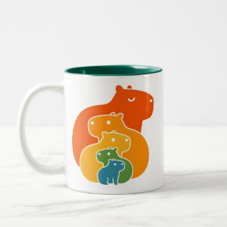 Rainbow capybaras Två-Tonad mugg