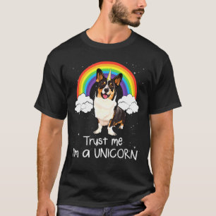 Rainbow Cardigan Welsh Corgi Trust Me Im A Unicorn T Shirt