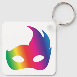Rainbow Carnival Mask Nyckelring
