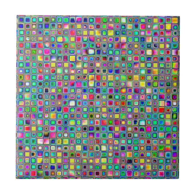 Rainbow 'Carnival' Textured Mosaic Tiles Mönster Kakelplatta (Framsidan)