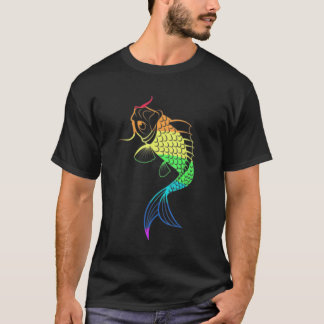 Rainbow Carp Asian Japanese Koi Chinese Koi Lgbtq  T Shirt