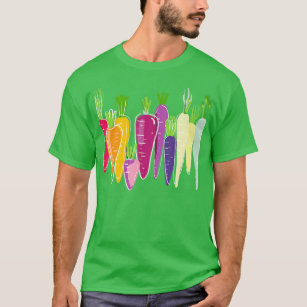 Rainbow Carrots Vegetable Vegan Plant Based Organi T Shirt