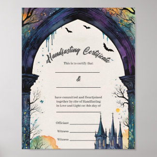 Rainbow Castle Garden Väg Handfastecertifikat Poster